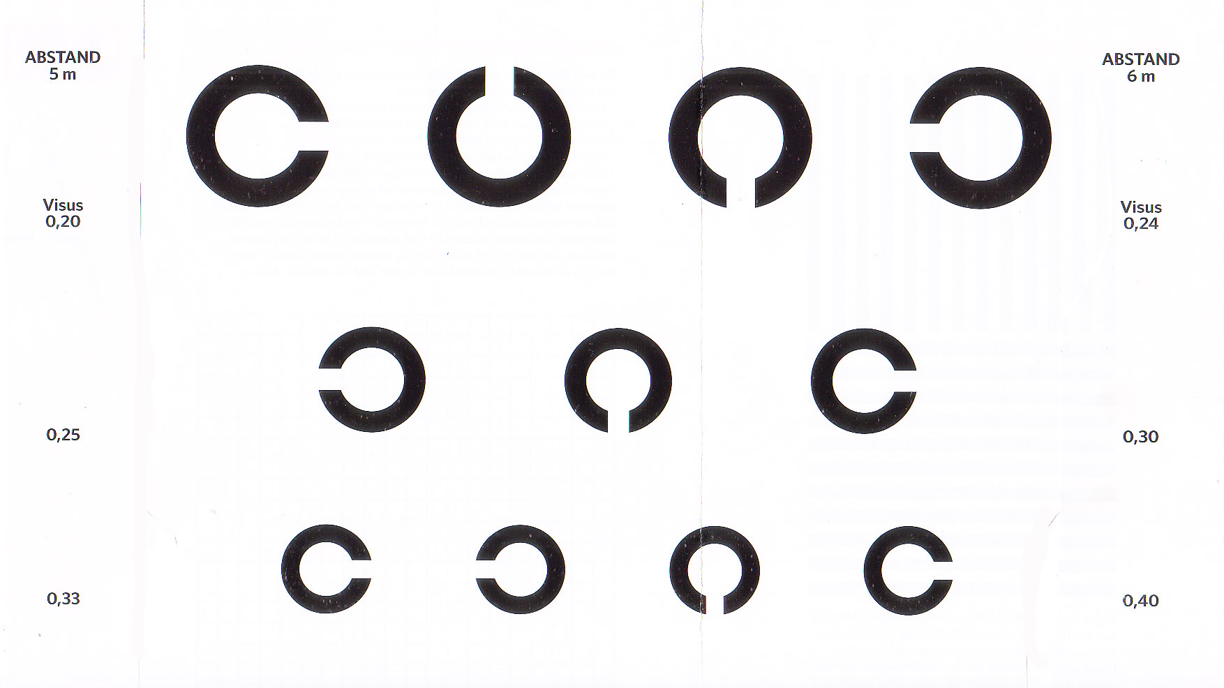 A4 Printable Eye Test Chart